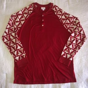 Holiday LuLaRoe Mark Henley Long Sleeve Shirt